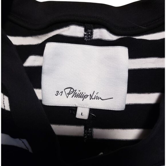 3.1 Phillip Lim Draped Striped Rolled Sleeve Sleeveless Top - Picture 6 of 11